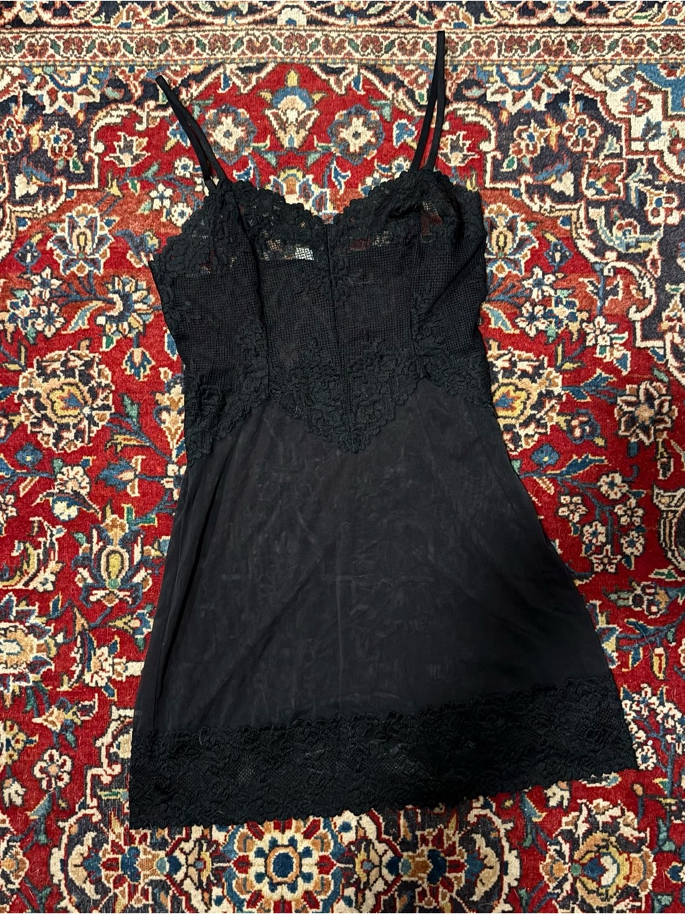 intimissimi Black Lace Trim See Through Slip
